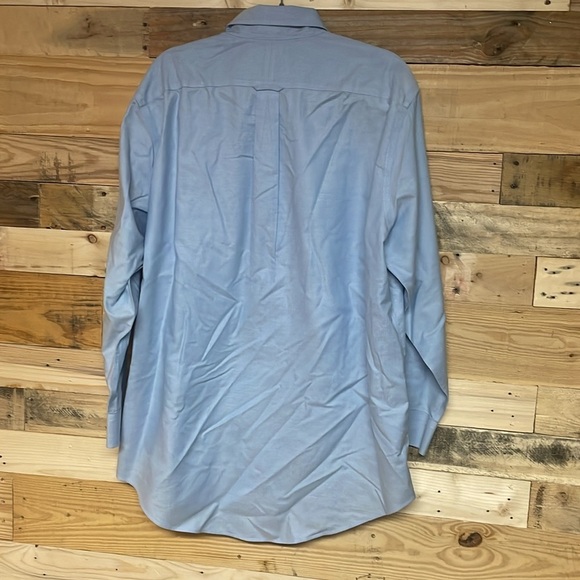 Lands' End Size 17-33 Blue Long Sleeve Traditional Fit Button Down Shirt - Picture 8 of 8